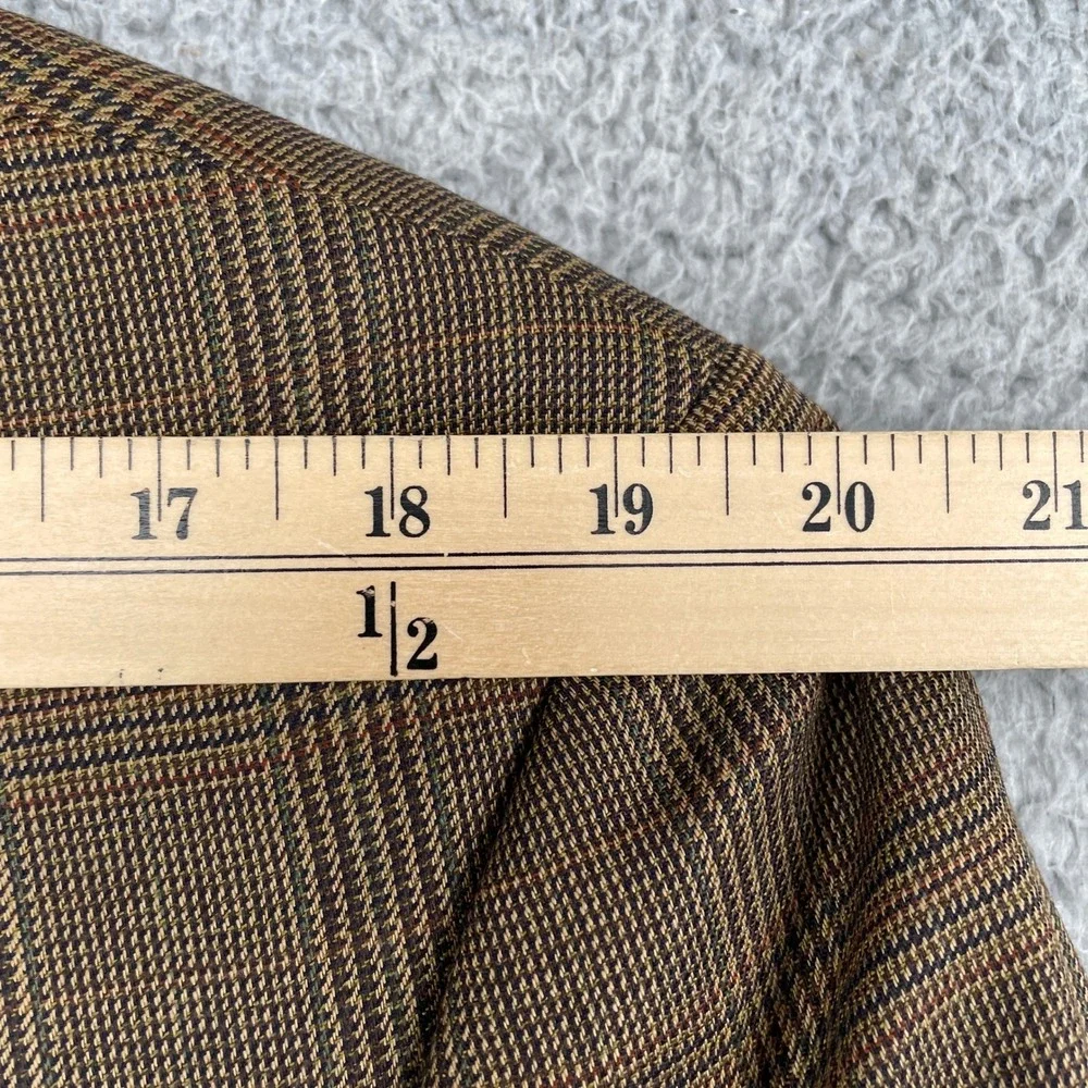 Tom James Sport Coat Mens Brown Glen Plaid Corporate Image Hand Tailored Blazer